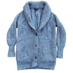 Banana Republic Shawl Chunky Cardigan Gray Button Grandpa Academia Old Money-M